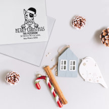 English Bull Terrier Dog Christmas Return Address