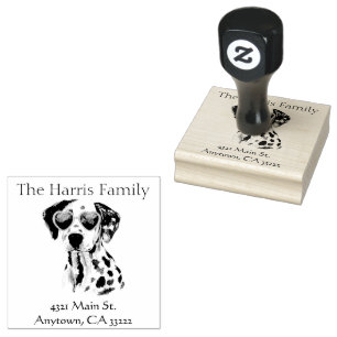 Carimbo De Borracha Engraçado Dalmation Hipster Personalizado