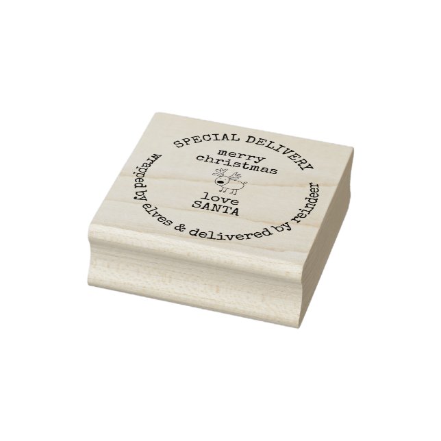 Carimbo De Borracha Entrega especial de Papais noeis Reindeer Natal (Carimbo)