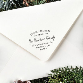 Carimbo De Borracha Entrega especial do endereço de devolução