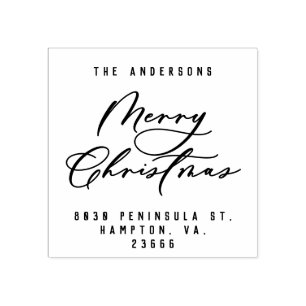 Carimbo De Borracha Escrita mínima elegante e moderna de Natal única