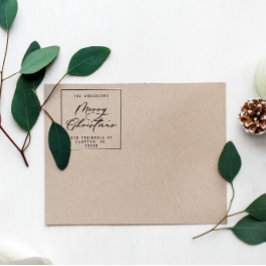 Carimbo De Borracha Escrita mínima elegante e moderna de Natal única