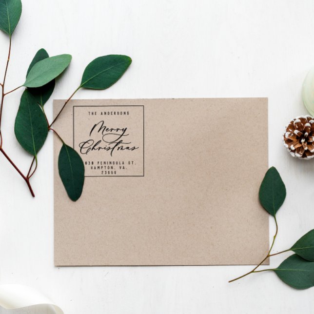 Carimbo De Borracha Escrita mínima elegante e moderna de Natal única (Criador carregado)