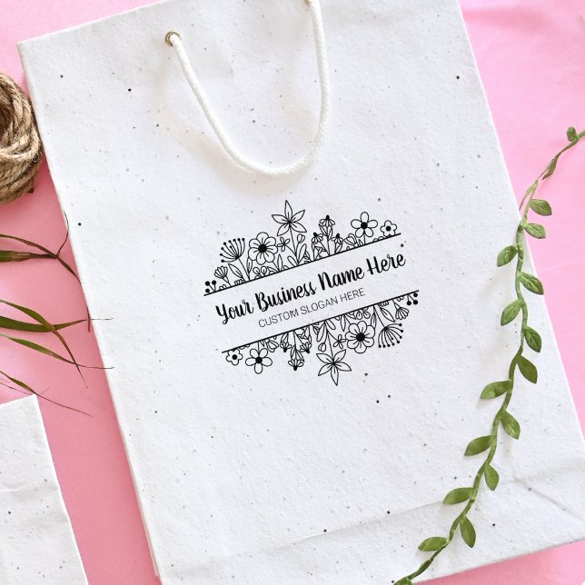 Carimbo De Borracha Escrita Moderna do Elegante Wildflower Business (Criador carregado)