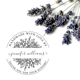 Carimbo De Borracha Escrita Whimsical Floral Elegante Feita Com Amor