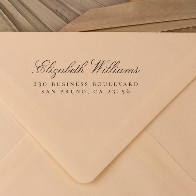 Carimbo De Borracha Escritório de Negócios | Nome personalizado Endere (Rubber Stamp Mock-up)