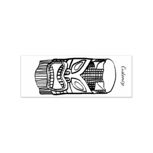 Carimbo De Borracha Escultura cinzelada Thunder_Cove de Tiki
