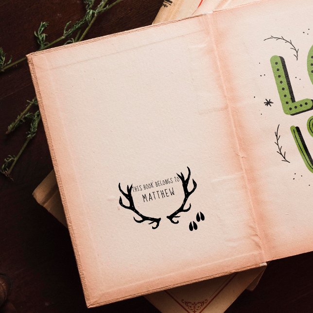 Carimbo De Borracha Este Livro Pertence A | Monograma (Criador carregado)