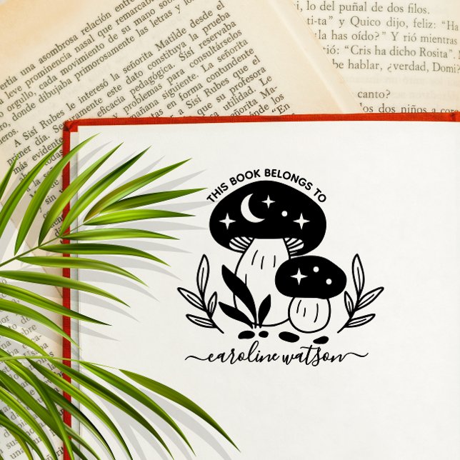 Carimbo De Borracha Este livro pertence a Mushroom Rubber Stamp (Criador carregado)