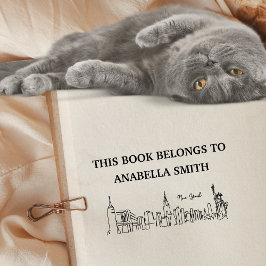 Carimbo De Borracha Este livro pertence a New York Skyline Bookworm