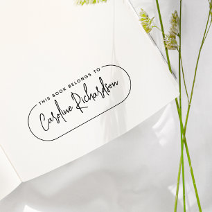 Carimbo De Borracha Este Livro Pertence À Placa De Seleção De Nome De 