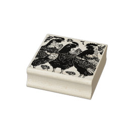 Carimbo De Borracha Estilo de Estêncil de Corte de Três Hens Franceses