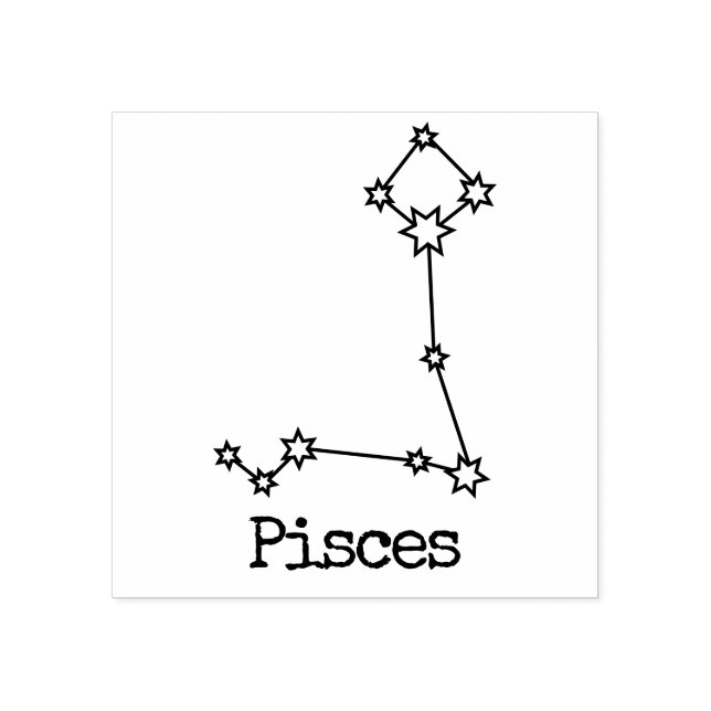 Carimbo De Borracha Estrelas Peixes de Horóscopo Celestial Zodiac (Impressão)