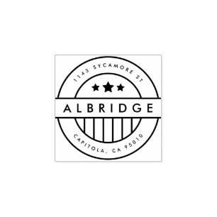 Carimbo De Borracha Estrelas Personalizadas e Stripes Endereço de Devo