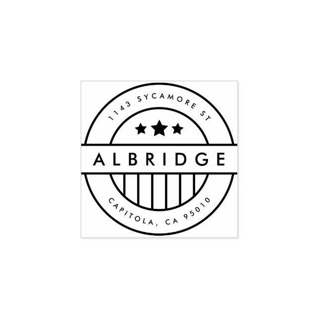 Carimbo De Borracha Estrelas Personalizadas e Stripes Endereço de Devo (Impressão)