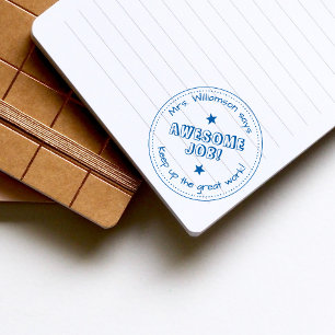 Carimbo De Borracha Estrelas Simples e Professora de Emprego Personali