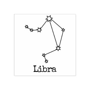 Carimbo De Borracha Estrelas Zodíaco Celestial Horóscopo Libra