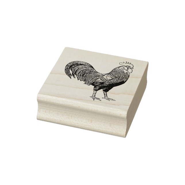 Carimbo De Borracha Etched Rooster Stamp for Art and Crafts (Carimbo)