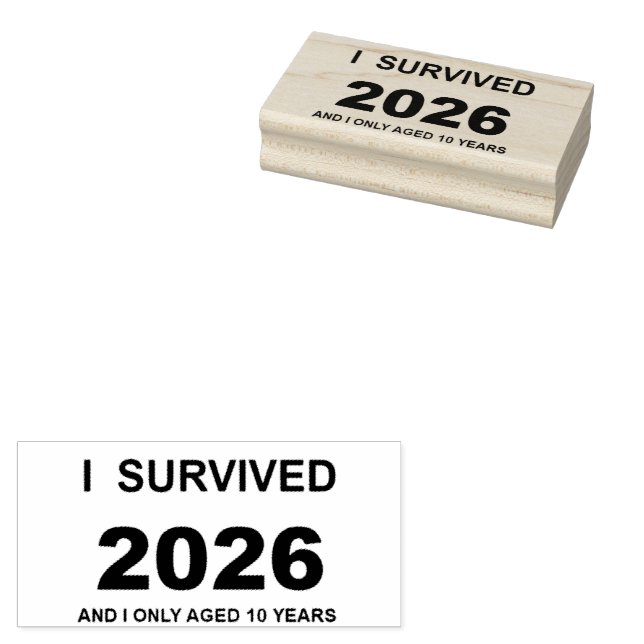 Carimbo De Borracha Eu Sobrevivi 2026 (Carimbado)