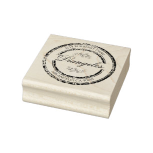 Carimbo De Borracha Eucalyptus Return Endereço Wood Art Stamp