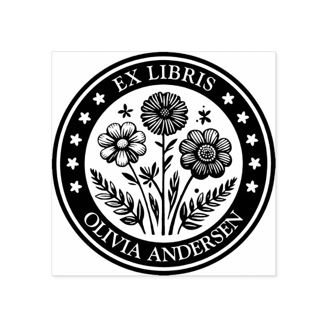Carimbo De Borracha Ex Libris - Acordo Floral (Impressão)
