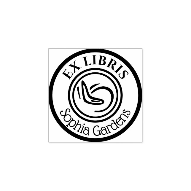 Carimbo De Borracha Ex Libris Arredondado Bumerangue (Impressão)