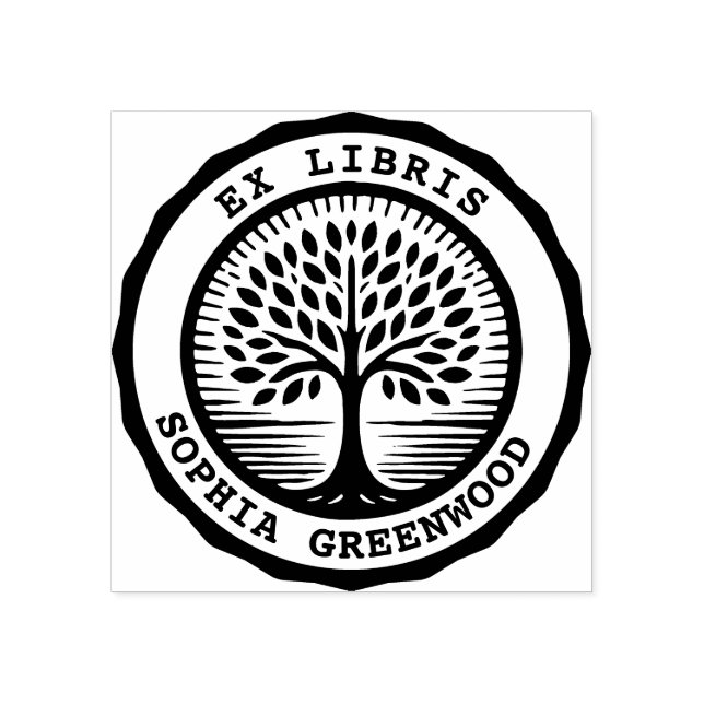 Carimbo De Borracha Ex-Libris - Árvore 02 (Impressão)