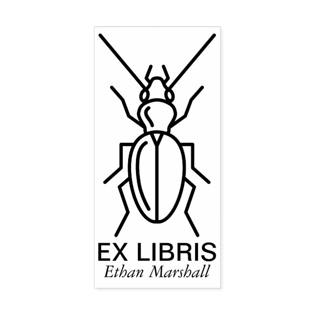 Carimbo De Borracha Ex Libris - Besouro/Bicho v2 (Impressão)