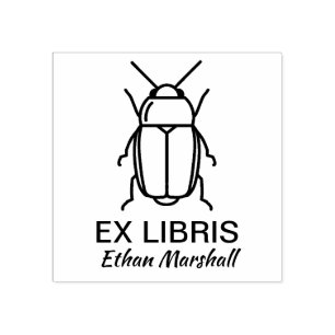 Carimbo De Borracha Ex-Libris - Besouro/Inseto