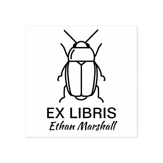 Carimbo De Borracha Ex-Libris - Besouro/Inseto (Impressão)