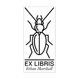 Carimbo De Borracha Ex-Libris - Besouro/Inseto v2