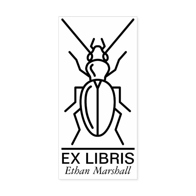 Carimbo De Borracha Ex-Libris - Besouro/Inseto v2 (Impressão)