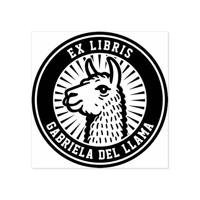 Carimbo De Borracha Ex-Libris - Campeão de Llama (Impressão)