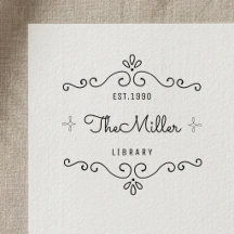 Ex Libris Clássico Vintage Família Flourish