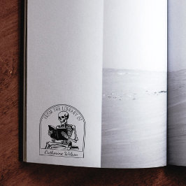 Carimbo De Borracha Ex Libris Crânio Moderno