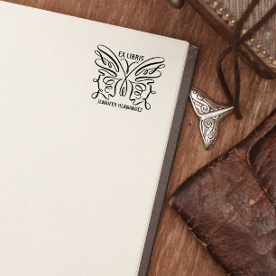 Carimbo De Borracha Ex Libris de Borboleta Moderna Livro