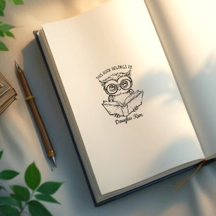 Carimbo De Borracha Ex-libris de Coruja Personalizado