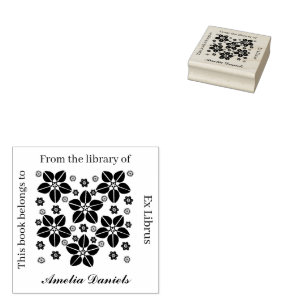 Carimbo De Borracha Ex-libris de flor oriental