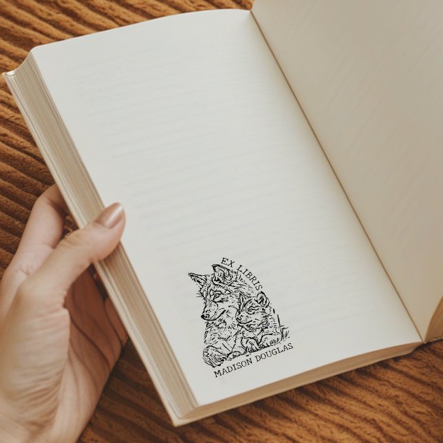Carimbo De Borracha Ex Libris de Lobo Personalizado (Criador carregado)