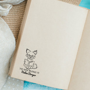 Carimbo De Borracha Ex-libris de Raposa Fofa