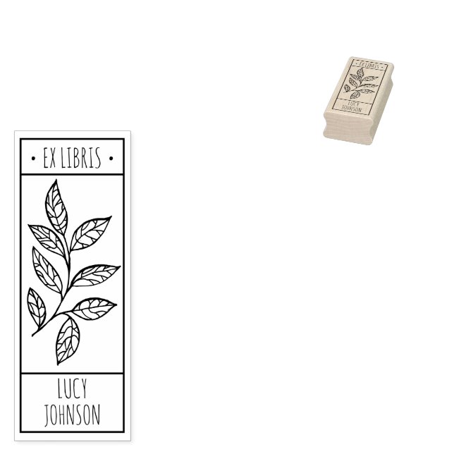 Carimbo De Borracha EX libris exlibris Folha da biblioteca do livro (Carimbado)