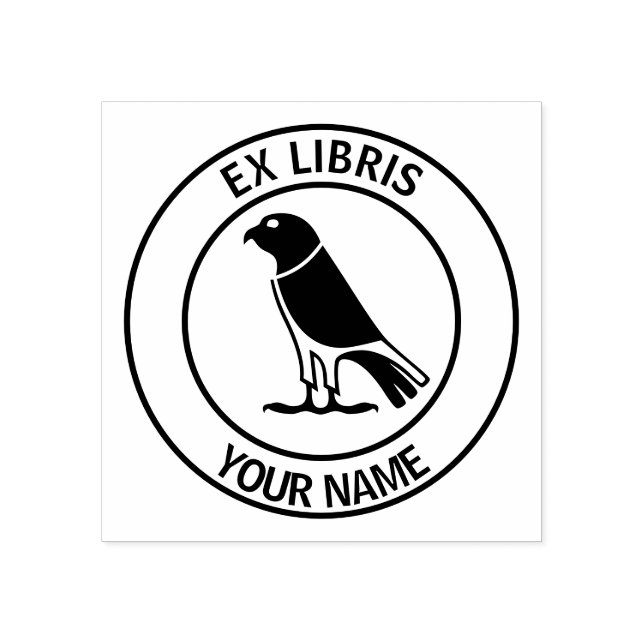 Carimbo De Borracha Ex libris falcon bookplate (Impressão)