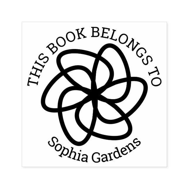 Carimbo De Borracha Ex Libris - Flor Geométrica 04 (Impressão)