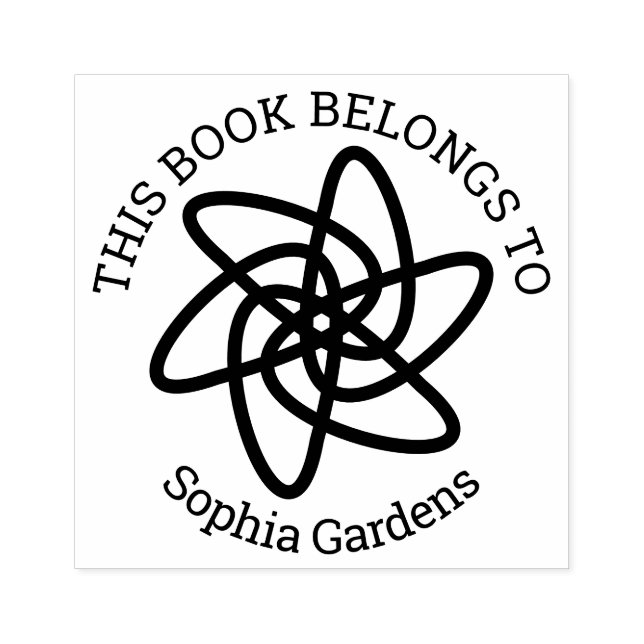 Carimbo De Borracha Ex Libris - Flor Geométrica 05 (Impressão)