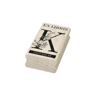 Carimbo De Borracha EX libris Livro biblioteca livraria monograma K