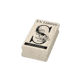 Carimbo De Borracha EX libris Livro biblioteca livraria monograma S