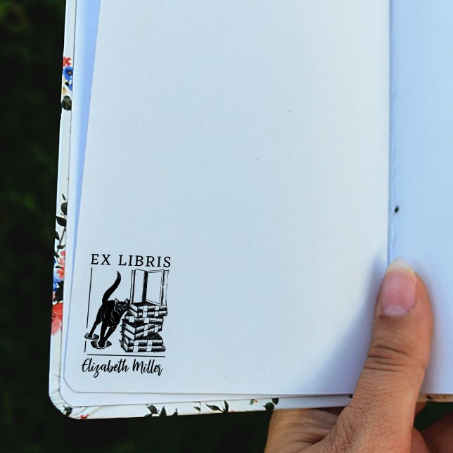 Carimbo De Borracha Ex Libris, Livro de Gatos (Criador carregado)