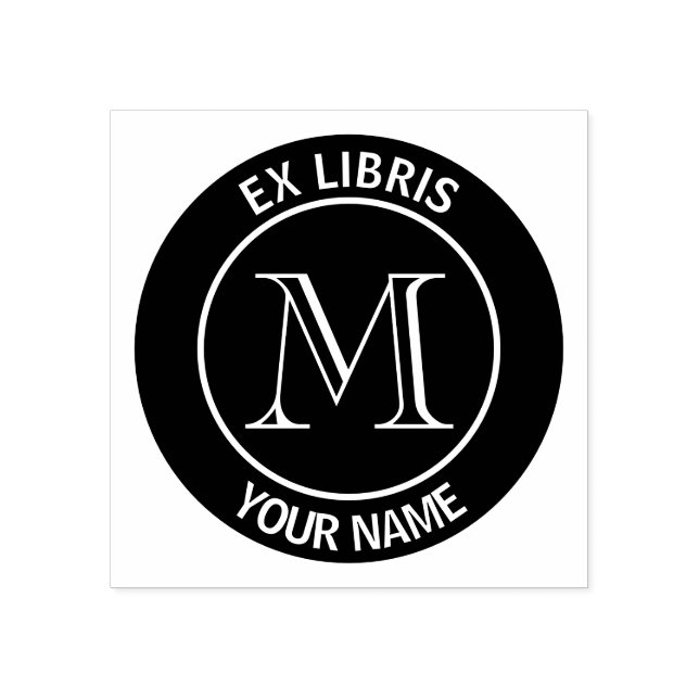 Carimbo De Borracha Ex-libris Monograma (Impressão)