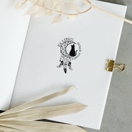Carimbo De Borracha Ex-Libris Mystic Cat, Livro de Sonhos da Lua