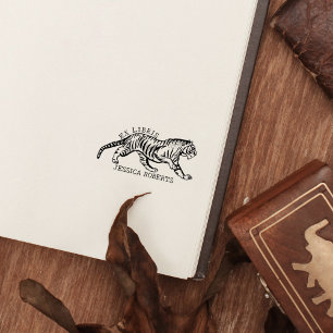 Carimbo De Borracha Ex-Libris Personalizada, Livro de Tigres